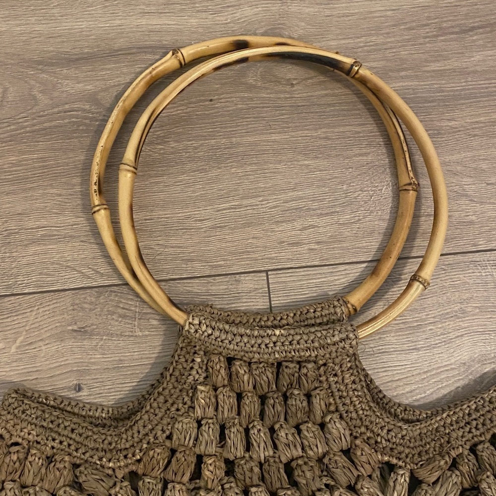 Izia Bag Tea Made in Mada Handcrafted Resort Brown Woven Purse - Picture 2 of 8
